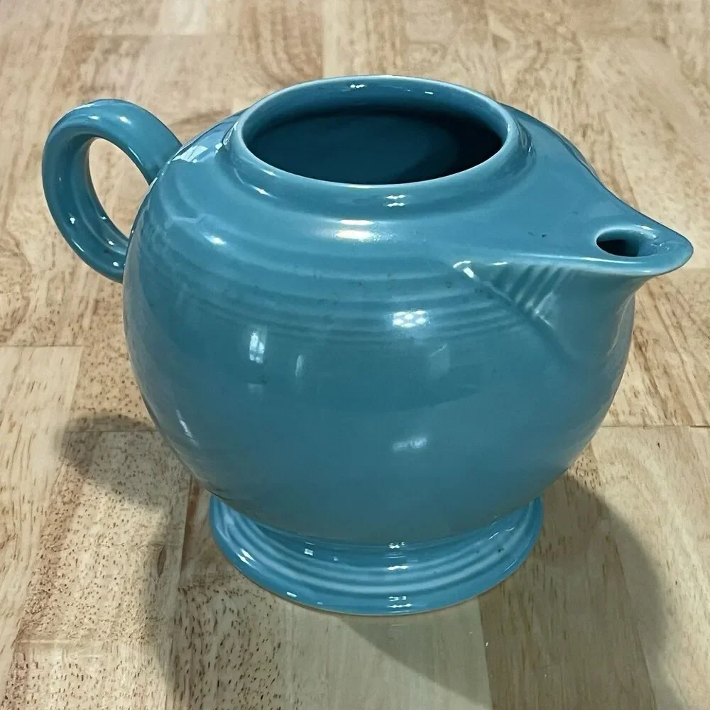 Fiesta Tea Pot Turquoise Homer Laughlin No Lid Post '86 Fiestaware